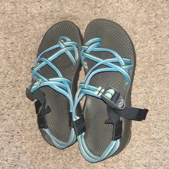 CHACO ZX/2-Ecotread Sandal-Blue/Green Sport Strappy Water Hiking-Sz 7-Excellent - Picture 6 of 7